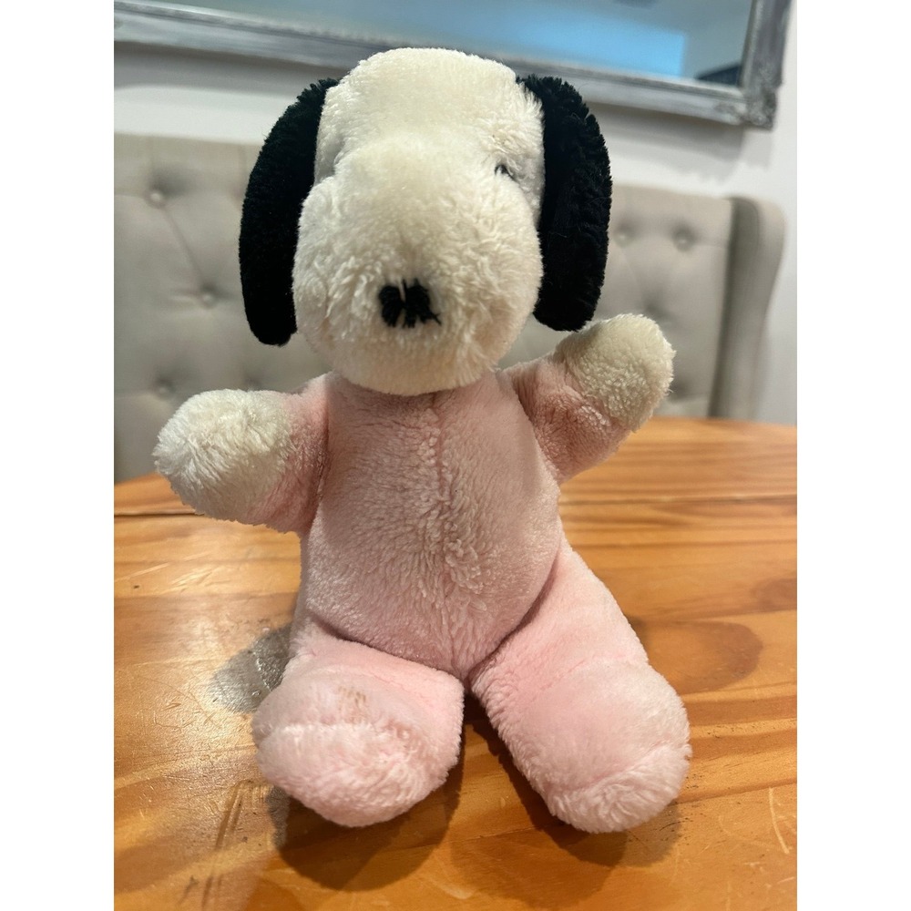 Vintage 1968 Pink Snoopy Stuffed Animal Plush Toy